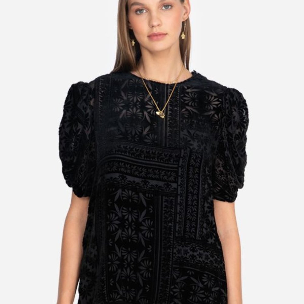 NWT JOHNNY WAS Amatan Ruched Velvet Top $275